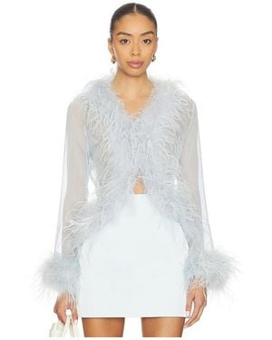 bubish Gigi Sheer Feather Blouse - White