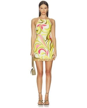 Rococo Sand Ruched Bias Mini Dress - Yellow