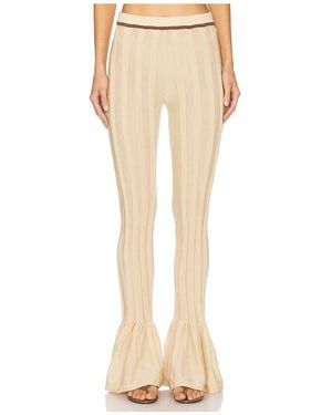 Isa Boulder Pleatflare Trousers - Natural