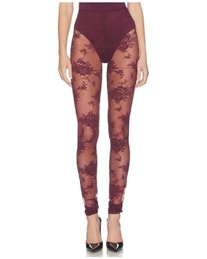 ANDAMANE Zillah Lace Leggings - Red