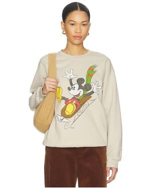 Junk Food Mickey Sledding Sweatshirt - Natural