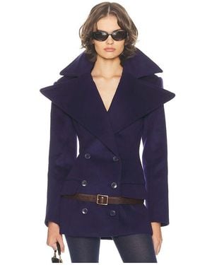 Helsa The Dramatic Collar Peacoat - Blue