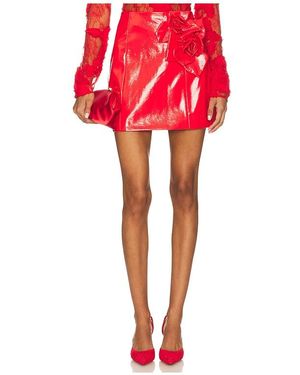 AKNVAS Liva Faux Leather Skirt - Red