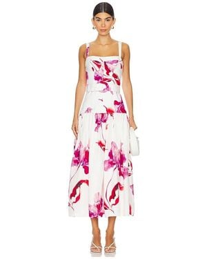 Nicholas Lidia Bustier Drop Waist Dress - White