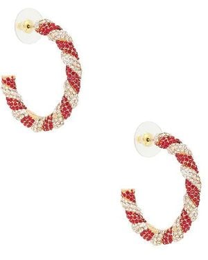 BaubleBar CRÉOLES PEPPERMINT en Red. - Rouge