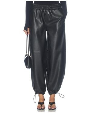 Hudson Jeans Faux Leather Balloon Jogger Trousers - Black