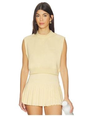 Gold Hinge Mock Neck Sleeveless Top - Natural