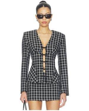 Naked Wardrobe Large Check Suiting Blazer - Black