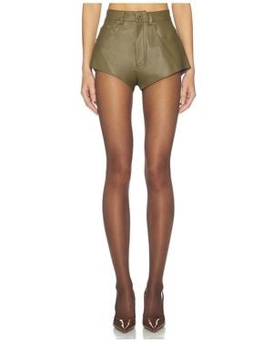LAPOINTE Stretch Faux Leather Mini Short - Green