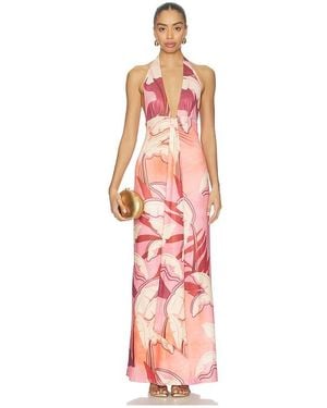 Seven Wonders Kaeli Tie Front Halter Maxi Dress - White