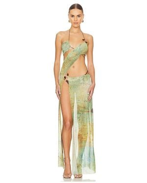 Jaded London Draped Maxi Dress - Metallic