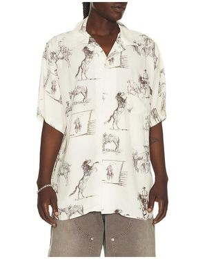 One Of These Days Charcoal Montage Camp Shirt - Natural