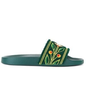 CASABLANCA Embroidered Terry Slider - Green