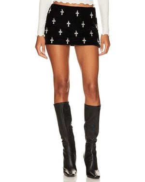 LOBA Antonia Embellished Mini Skirt - Black