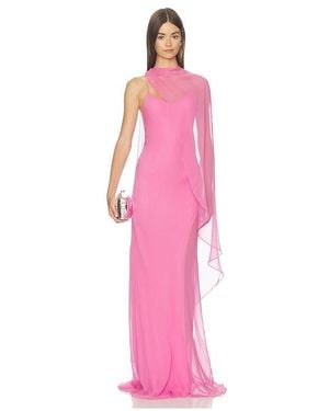 The Sei Cami Gown With Slit And Cape - Pink