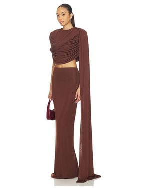 The New Arrivals Ilkyaz Ozel Khara Long Trained Jersey Top - Red