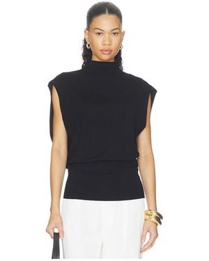 Jonathan Simkhai Juli Draped Cape Top - Black
