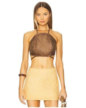 One Teaspoon Backless Denim Top - Natural