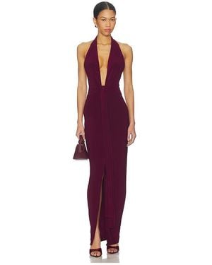 Norma Kamali Nackenträger-Abendkleid Mit Bindeverschluss Vorn - Rot