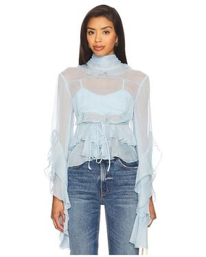 Bardot Anyssa Ruffle Blouse - Blue