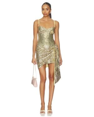 Area Wrapped Sequin Mini Dress - Natural
