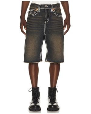 TRUE RELIGION Mikey Super T Flap Denim Shorts - Black