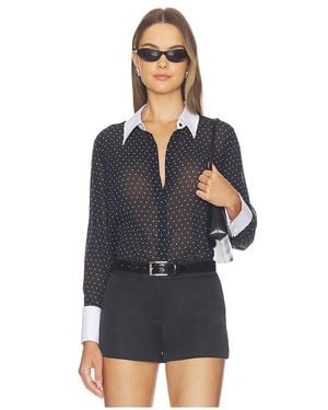 L'Agence Sona Polplin Collar Blouse - Blue