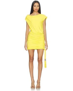 Jonathan Simkhai Nyla Draped Jersey Mini Dress - Yellow