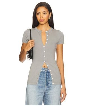 ALL THE WAYS Samantha Button Up Top - Blue