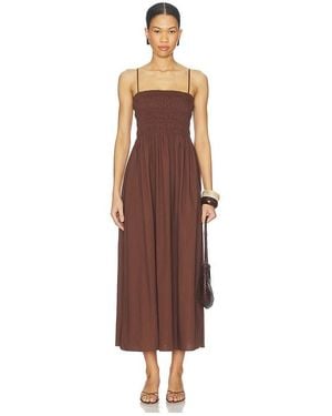 Pistola Bianca Shirred Bodice Dress - Brown