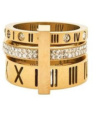 Mazin Jewels Roman Numeral Ring - White