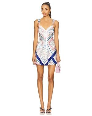 For Love & Lemons Summer Scarf ミニドレス - ブルー