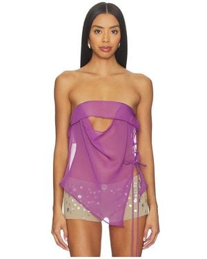 Jaded London Cut Out Bandeau Top - Purple