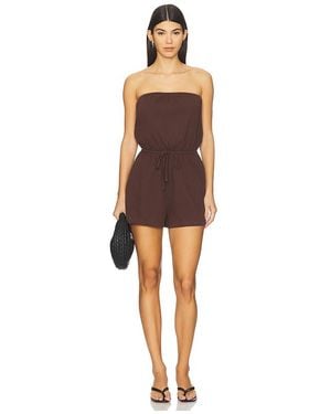 Seafolly Mono Arrugado Crinkle Playsuit En Color Chocolate Talla (También En M, S, Xl, Xs) - Marrón