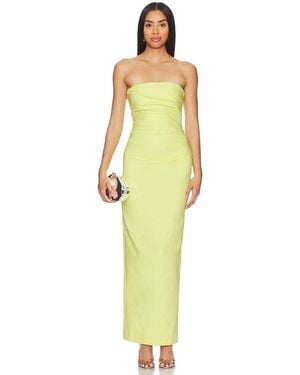 Shona Joy Lani Strapless Draped Maxi Dress - Yellow