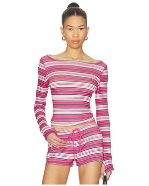 Frankie's Bikinis X Jennie Sophie Lightweight Jersey Long Sleeve Top - Pink