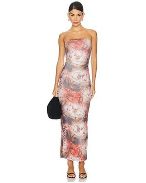 superdown Gabi Semi-Sheer Mesh Maxi Dress - Brown