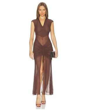 Kim Shui Anai Mesh Dress - Brown