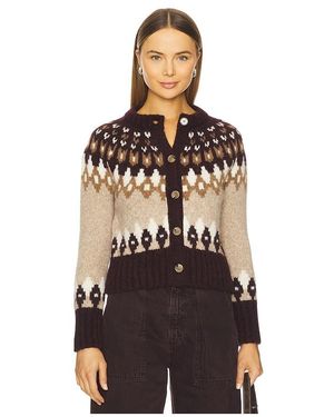 Veronica Beard Christina Fairisle Cardigan - Black