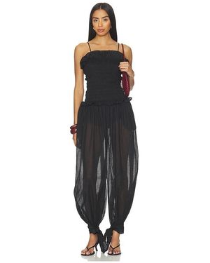ANDAMANE Jumpsuit Mit Weitem Bein Und Gesmokten Details Noor - Schwarz