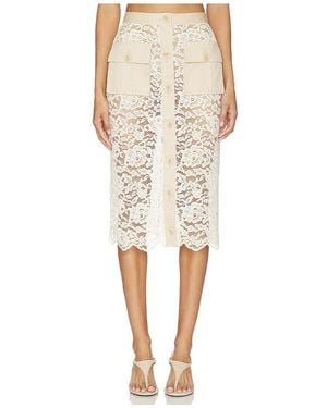 L'Agence Shae Below Knee Skirt - Natural