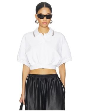 Alexander Wang Oberteil Relaxed Cropped Polo - Weiß