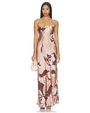 Cin Cin Vestido Sin Tirantes Maxi Duchess En Color Marrón Talla (También En Xs, S, M, Xl) - Blanco