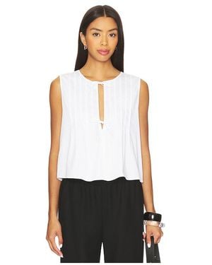 WeWoreWhat Tie Front Flare Top - White