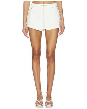 For Love & Lemons Agnes Denim Skort - White