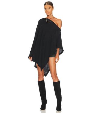 Enza Costa Cashmere Poncho En Color Negro Talla