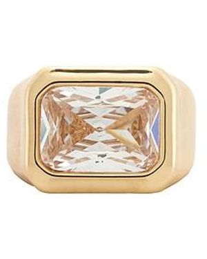 Ettika Crystal Signet Ring - White