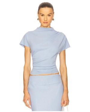 Line & Dot X Revolve Walker Draped Top - Blue