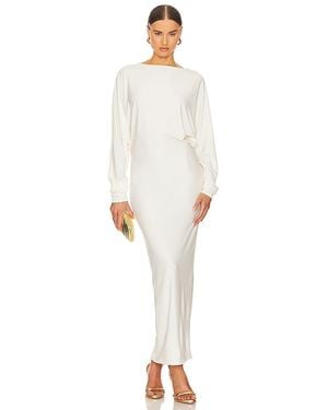 Helsa Matte Jersey Open Back Dress - White