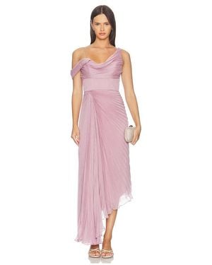 AMUR Joelle Pleated Draped Gown - Pink